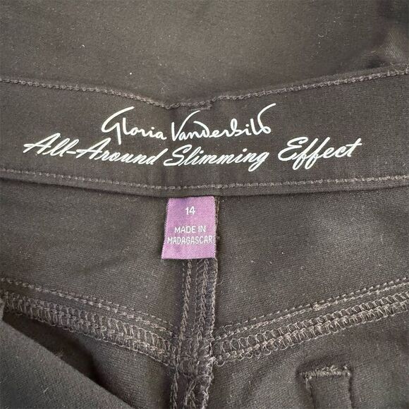 Gloria Vanderbilt All-Around Slimming Amanda Black Pants Size 14 - Picture 4 of 8